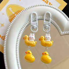 Duck Boat Rabbit Keychain Backpack Bag Purse Hanging Pendant Keyring