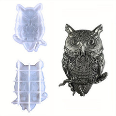 3D Owl Silicone Mold Large Animals Statue Epoxy Mould