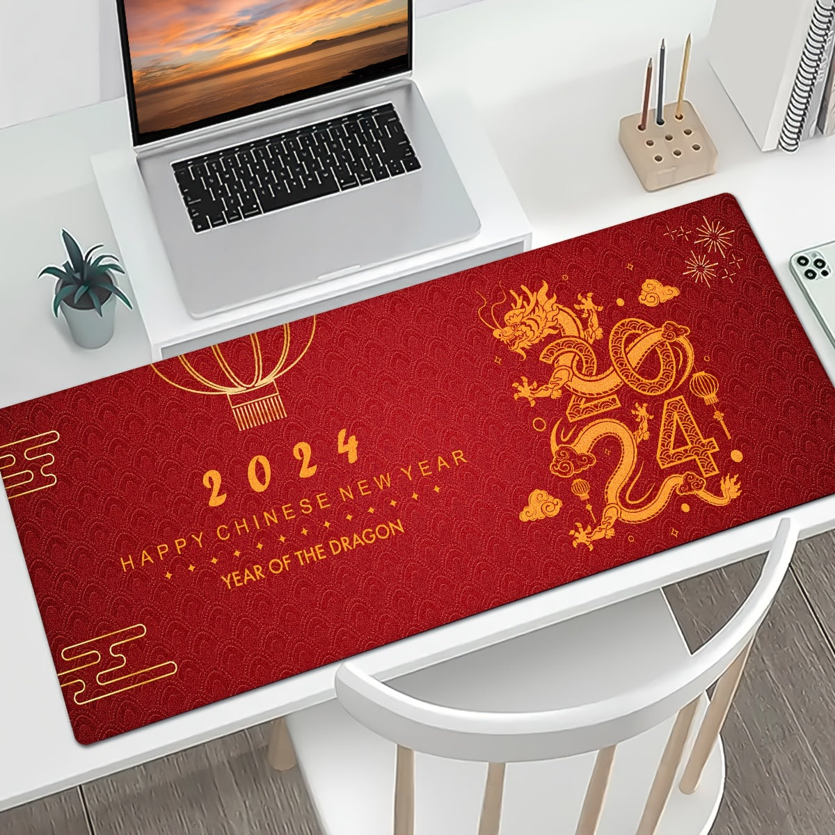 Dragon Print Tableware Drying Pad - Soft & Anti-Slip Pet Pad