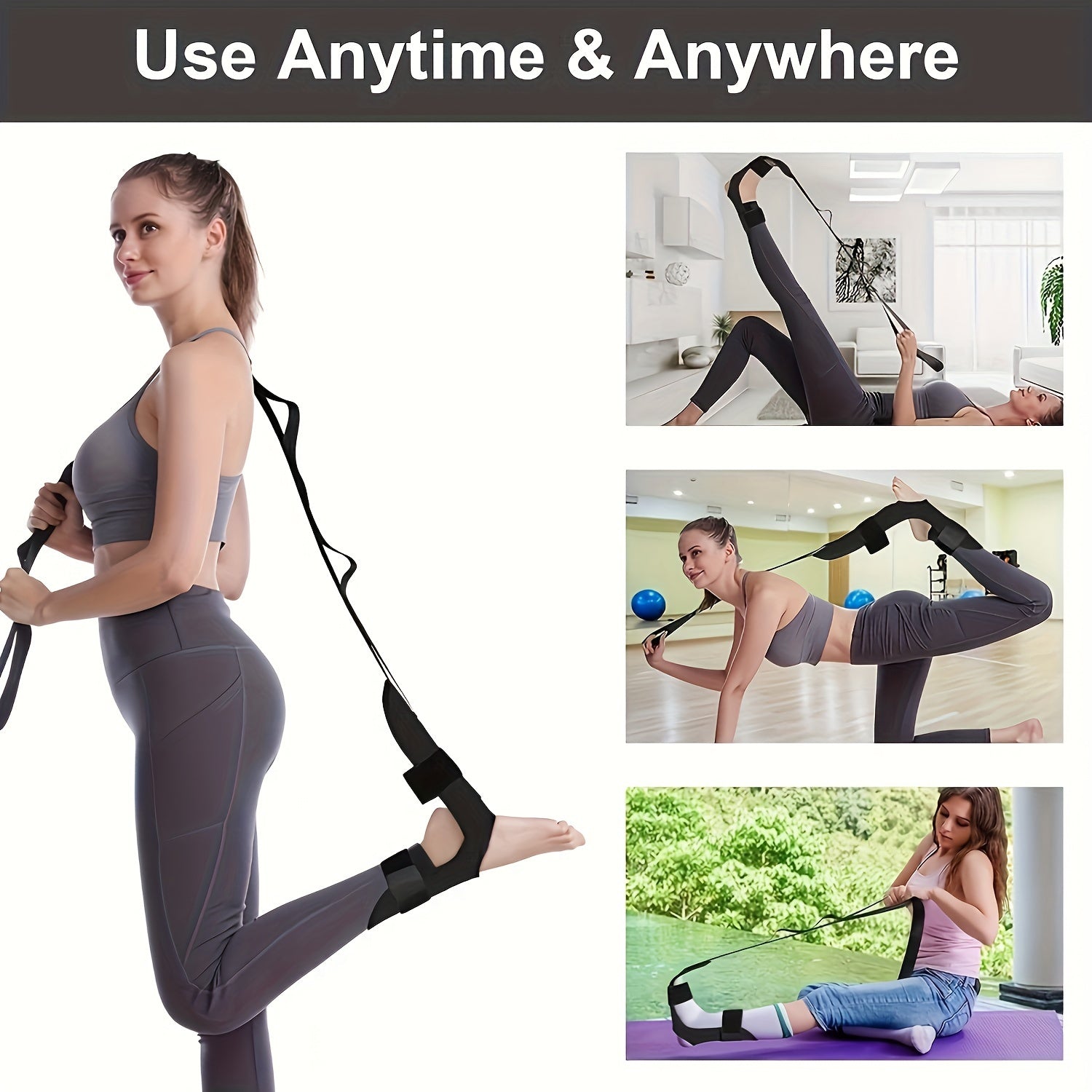 Yoga Flexibility Stretching Band Leg Strap Ballet Cheer Dance Gymnastics Trainer
