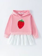 Toddler Girls Cartoon Animal Hooded Dress Comfy Casual Sweatshirt Dresses