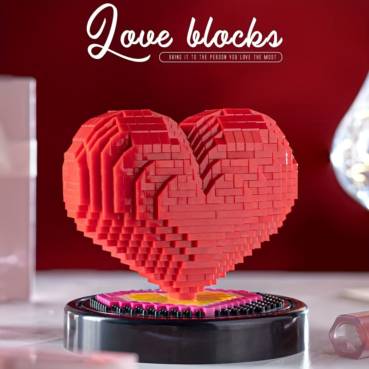 Red Heart Building Blocks Set - Perfect Valentine's Gift