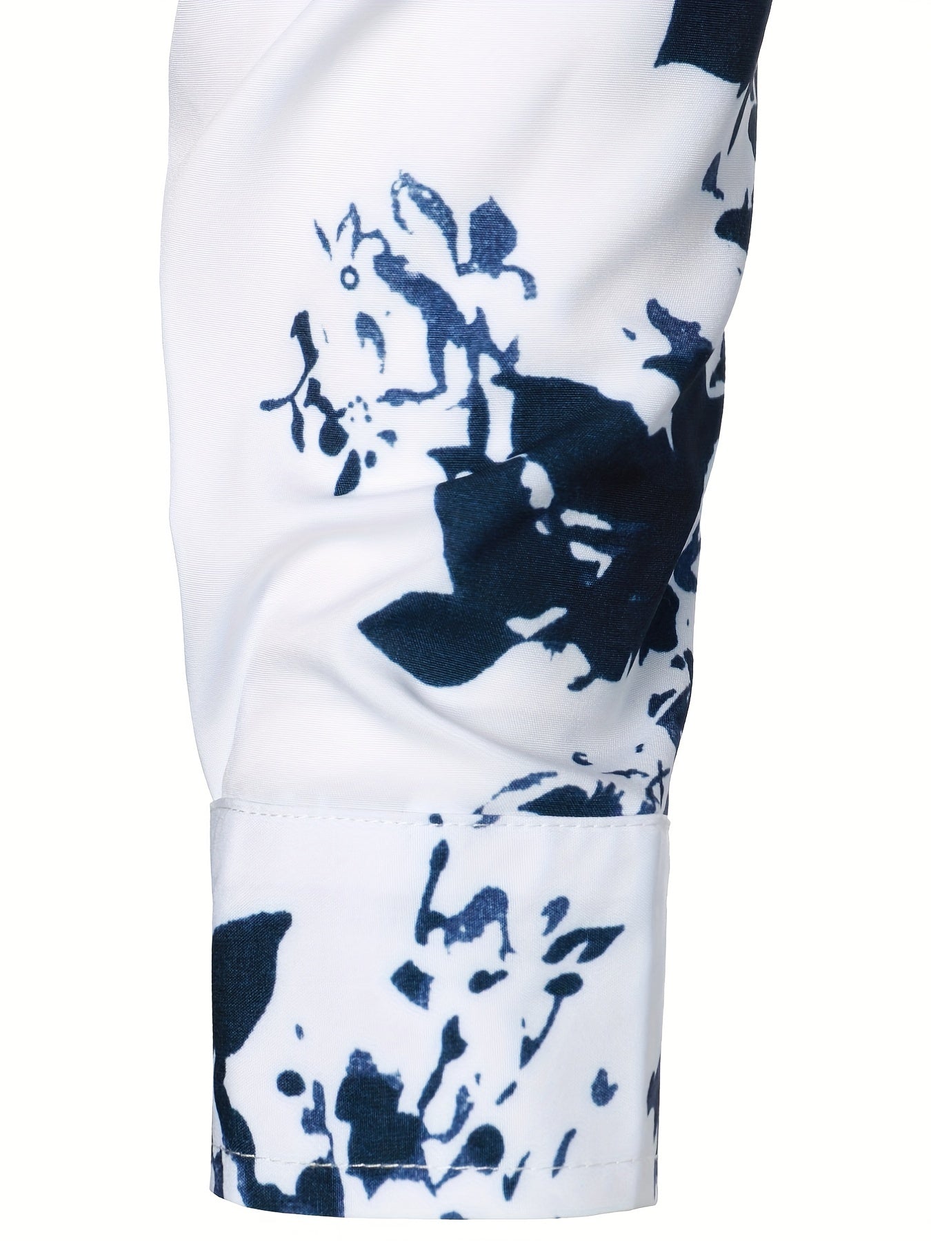 Men's Flower Print Casual Button Up Shirt