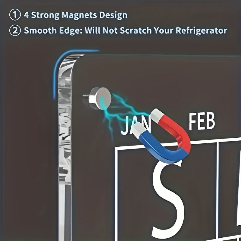 Acrylic Magnetic Weekly Calendar For Fridge Clear