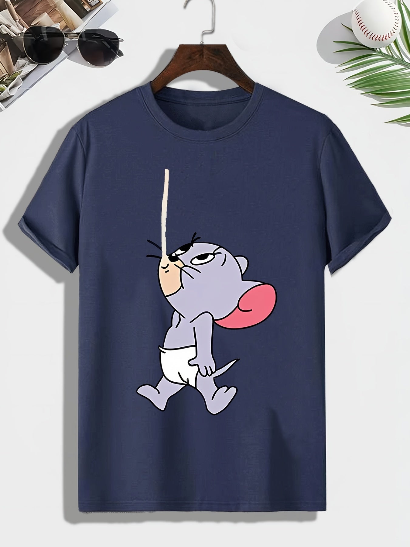 Men's Mouse Print T shirt Crew Neck Tee - Outdoor Active Comfy