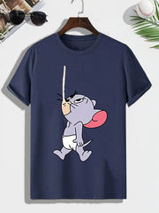 Men's Mouse Print T shirt Crew Neck Tee - Outdoor Active Comfy