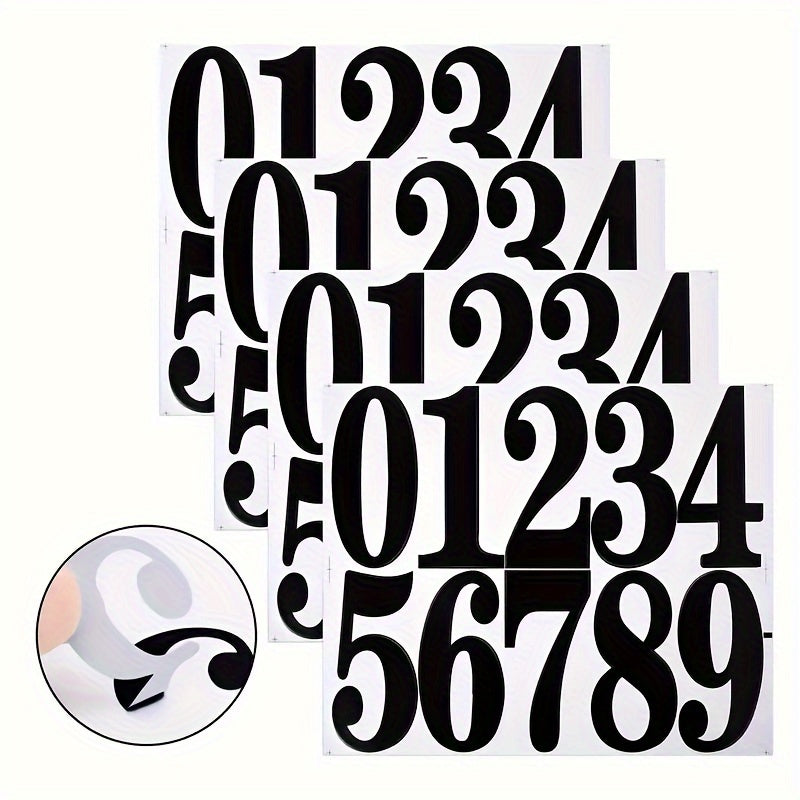 4 Sheets Large Waterproof Number Sticker Marker Label Classification