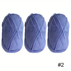 3pcs Assorted Soft 4-Ply Polyester Yarn for Knitting Crocheting