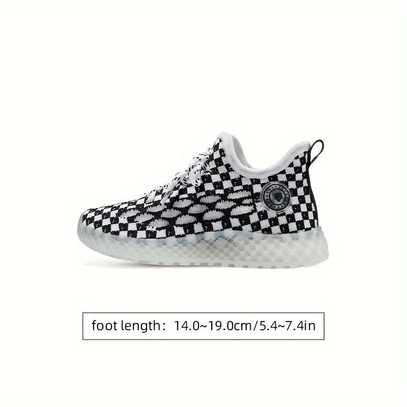 TARANIS Boys Casual Plaid Sneakers Breathable Lightweight Non-slip Shoes