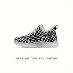 TARANIS Boys Casual Plaid Sneakers Breathable Lightweight Non-slip Shoes