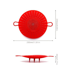 Red Silicone Vegetable And Food Steamer Basket Kitchen Item