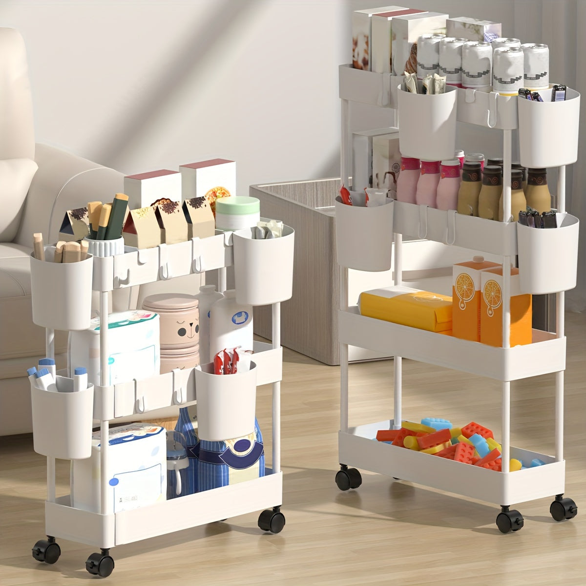 4 Layer Kitchen Storage Rack Large Capacity Portable Seasoning Vegetable Storage
