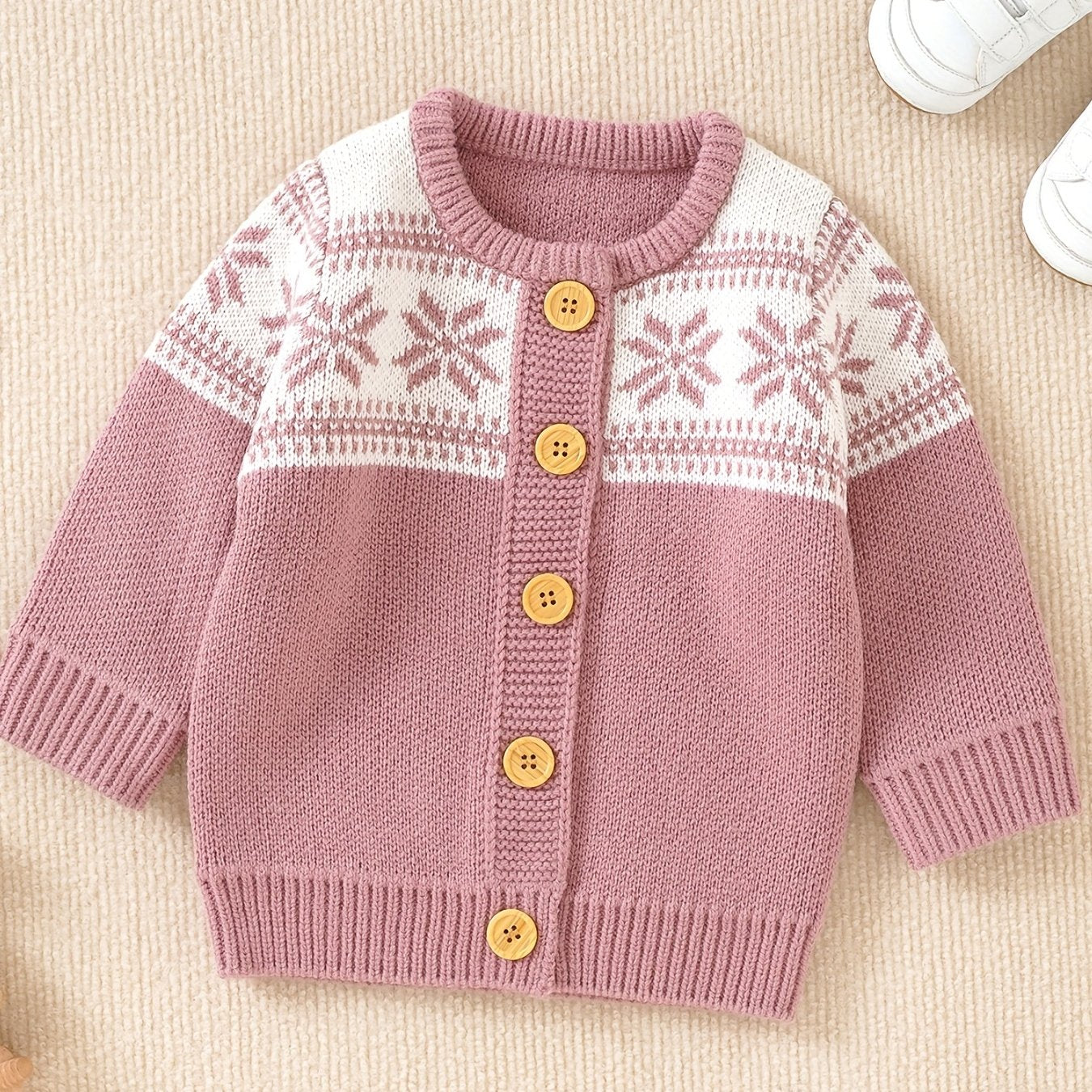 Toddler Baby Knit Sweater Jacquard Cardigan Christmas Top