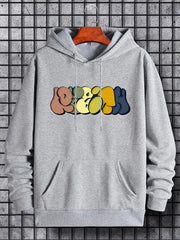 Men's Abstract Graphic Hoodie Slightly Stretch Drawstring Hooded Sweatshirt