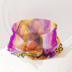 Flower Print Ruffle Scarf Elastic Neckerchief Infinity Scarf