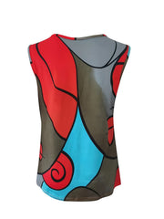 Colorful Sleeveless Tank Top Crew Neck Casual Top for Spring & Summer