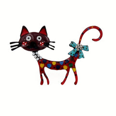 Dripping Cat Brooch Enamel Pin for Girls