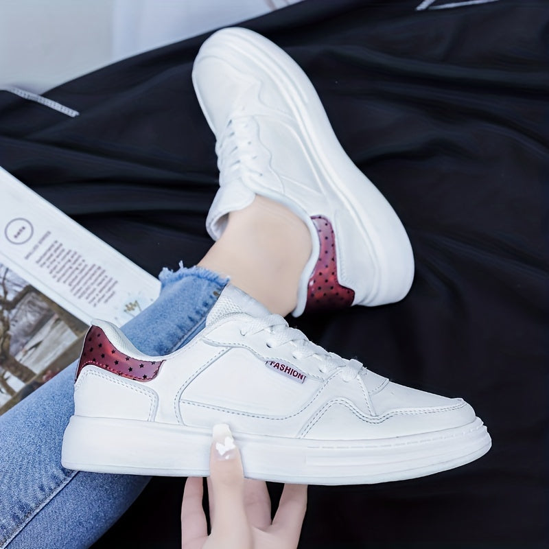Thick Sole Lace-Up Skate Shoes Women's Sports Sneakers