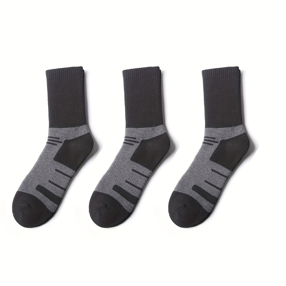 6 Pairs Men's Moisture Wicking Hiking Socks - Cushioned Crew Socks