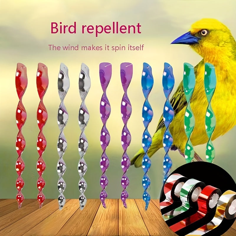 4pcs Spiral Bird Repellent Sticks - Keep Birds Away from Garden