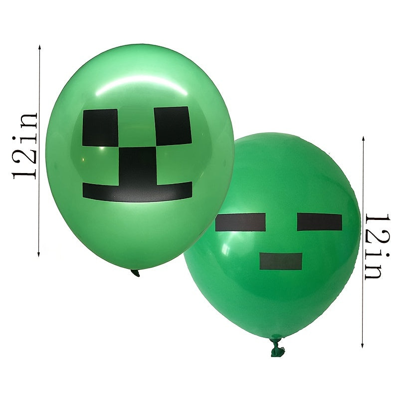 24pcs Pixel Theme Balloons Gamer Birthday Party Supplies