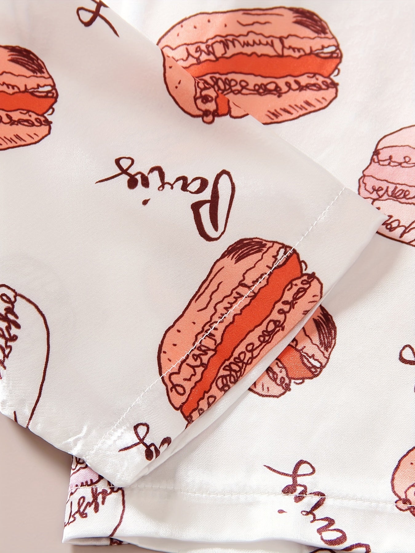 Kid's 3pcs Macaron Pattern Pajamas Set Comfy PJ Girl's Loungewear
