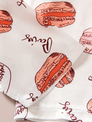 Kid's 3pcs Macaron Pattern Pajamas Set Comfy PJ Girl's Loungewear