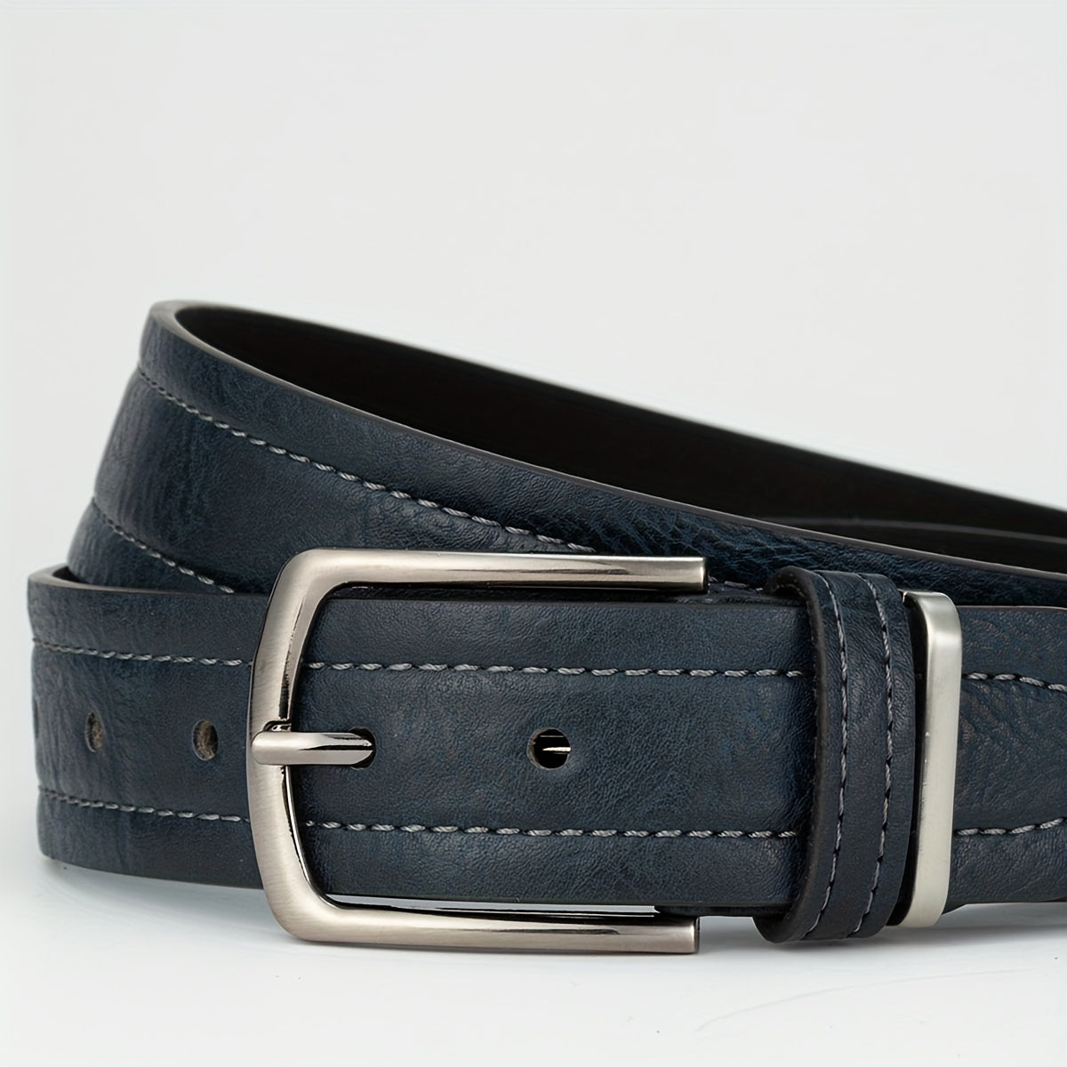 Men's Leather Belt Square Pin Buckle Accessories