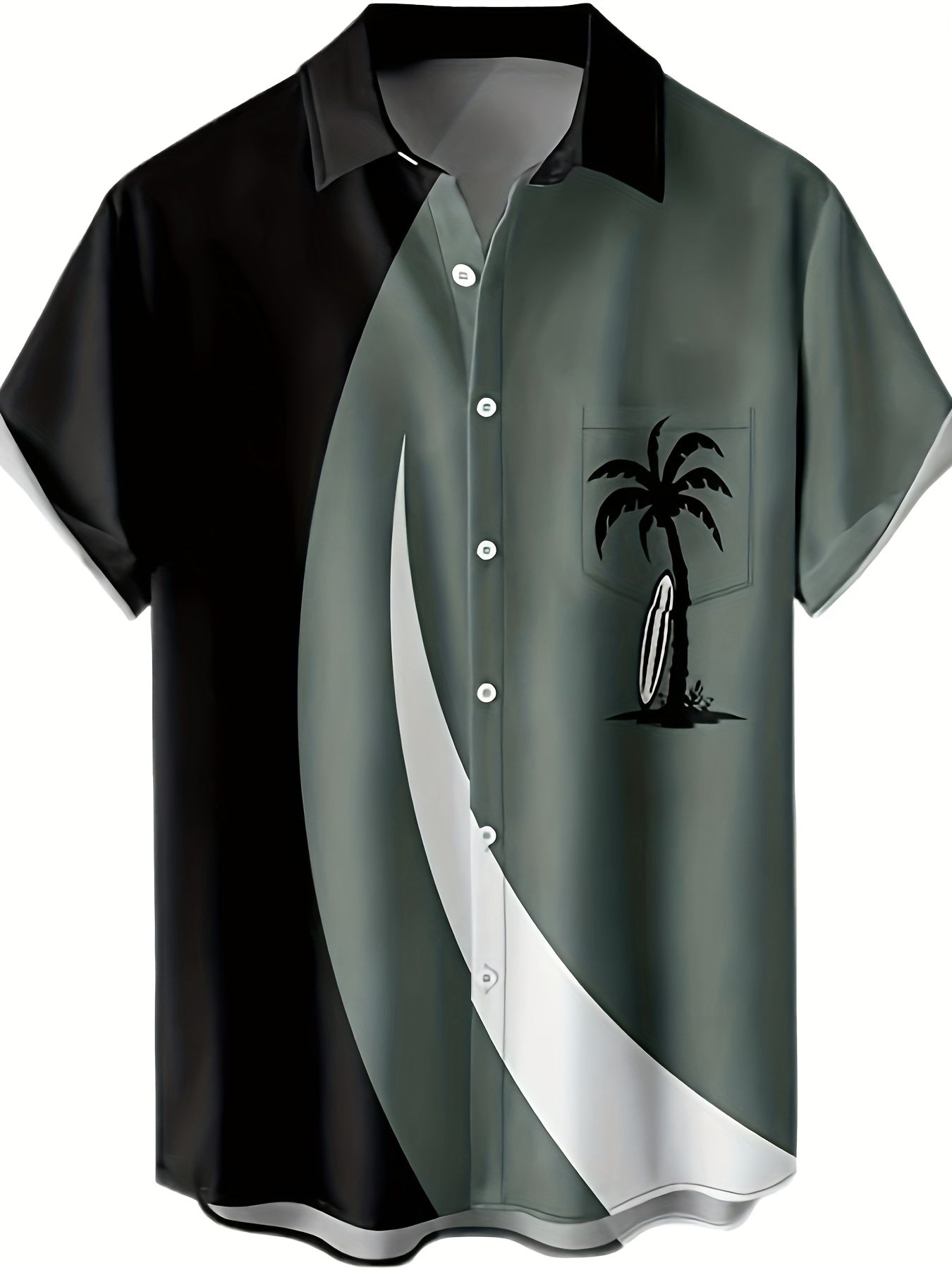 Men's Hawaiian Palm Tree Graphic Shirt Short Sleeves