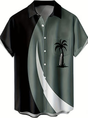 Men's Hawaiian Palm Tree Graphic Shirt Short Sleeves