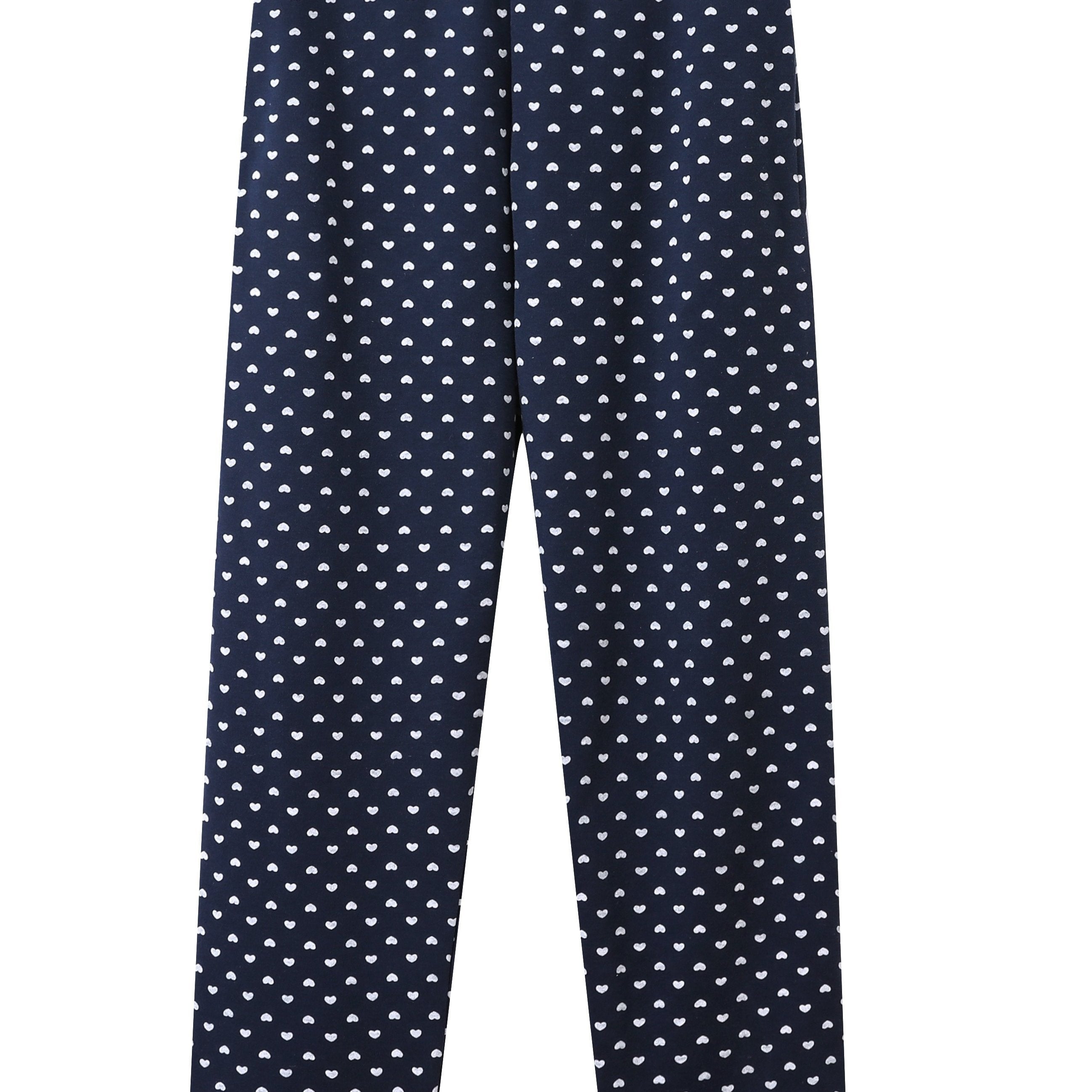 Heart Print Sleep Bottoms Cozy Sleep Pants With Pocket Women's Sleepwear
