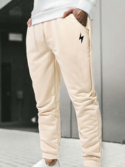 Men's Lightning Print Drawstring Sweatpants Elastic Waist Active Pants