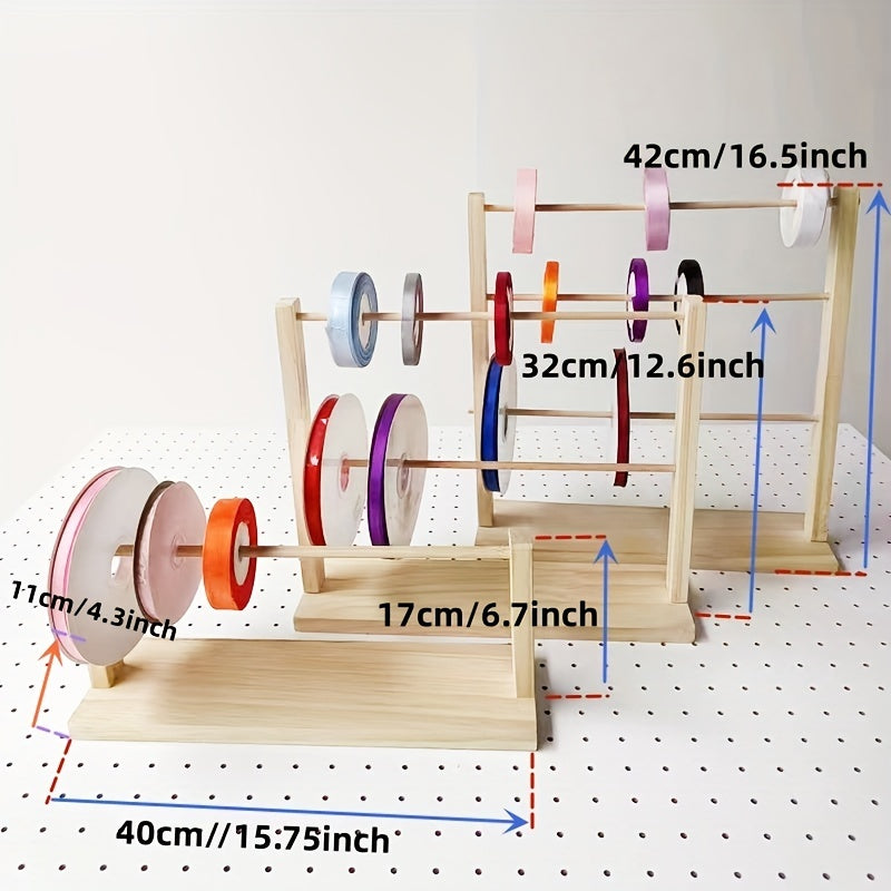 Thread Holder & Ribbon Organizer Storage Rack - Sewing & Gift Wrapping