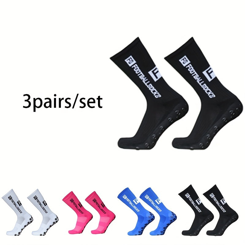 3 Pairs Outdoor Non-slip Mid-calf Socks for Cycling and Running