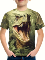 Roaring Dinosaur 3D Print Boy's T shirt