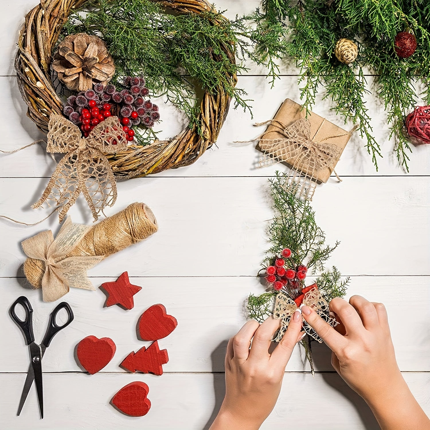 4pcs Burlap Ribbon Natural Jute Burlap Lace Ribbon Weeding Ri