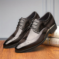 Men's Brogue Lace up Oxford Shoes Anti skid Smart Casual Dress Shoes