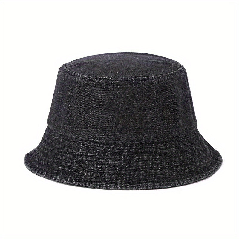 Denim Bucket Hat Distressed Sunshade Basin Hat Unisex Fisherman Cap
