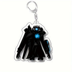 Funny Toilet Man TV Man Keychain Keyring Creative Bag Pendant Key Chain