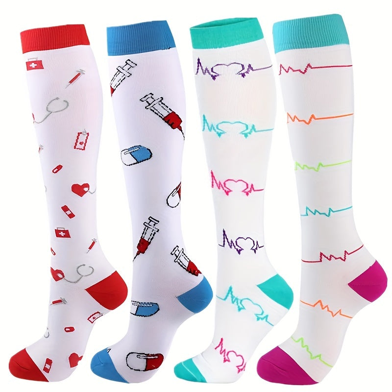 Men's Compression Knee High Sport Socks - Sweat Absorbing Breathable Socks