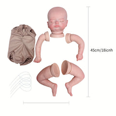 18 Inch Soft Silicone Doll Kit with Rooted Eyelashes
