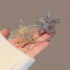 2pcs Hollowed Star Shape Hair Claw Ponytail Clip
