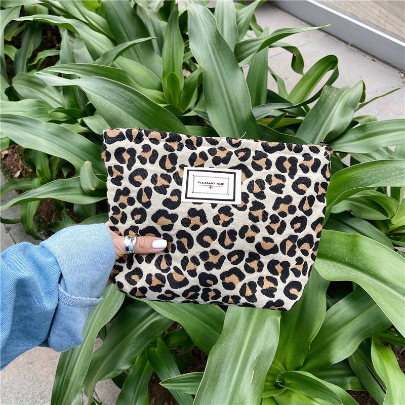 Leopard Print Makeup Bag Portable Travel Pouch Organizer