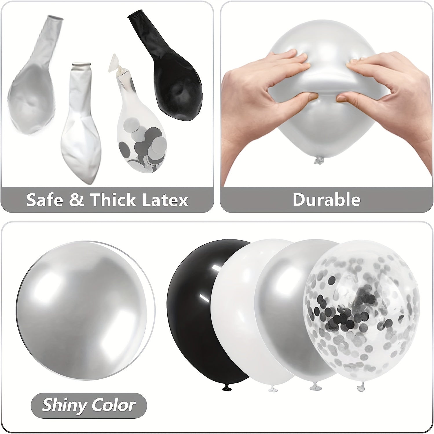 Silvery Balloons Garland Arch Kit - Graduation Birthday Anniversary Decor