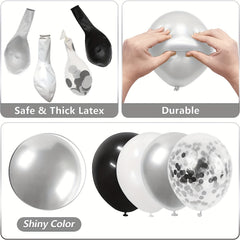 Silvery Balloons Garland Arch Kit - Graduation Birthday Anniversary Decor