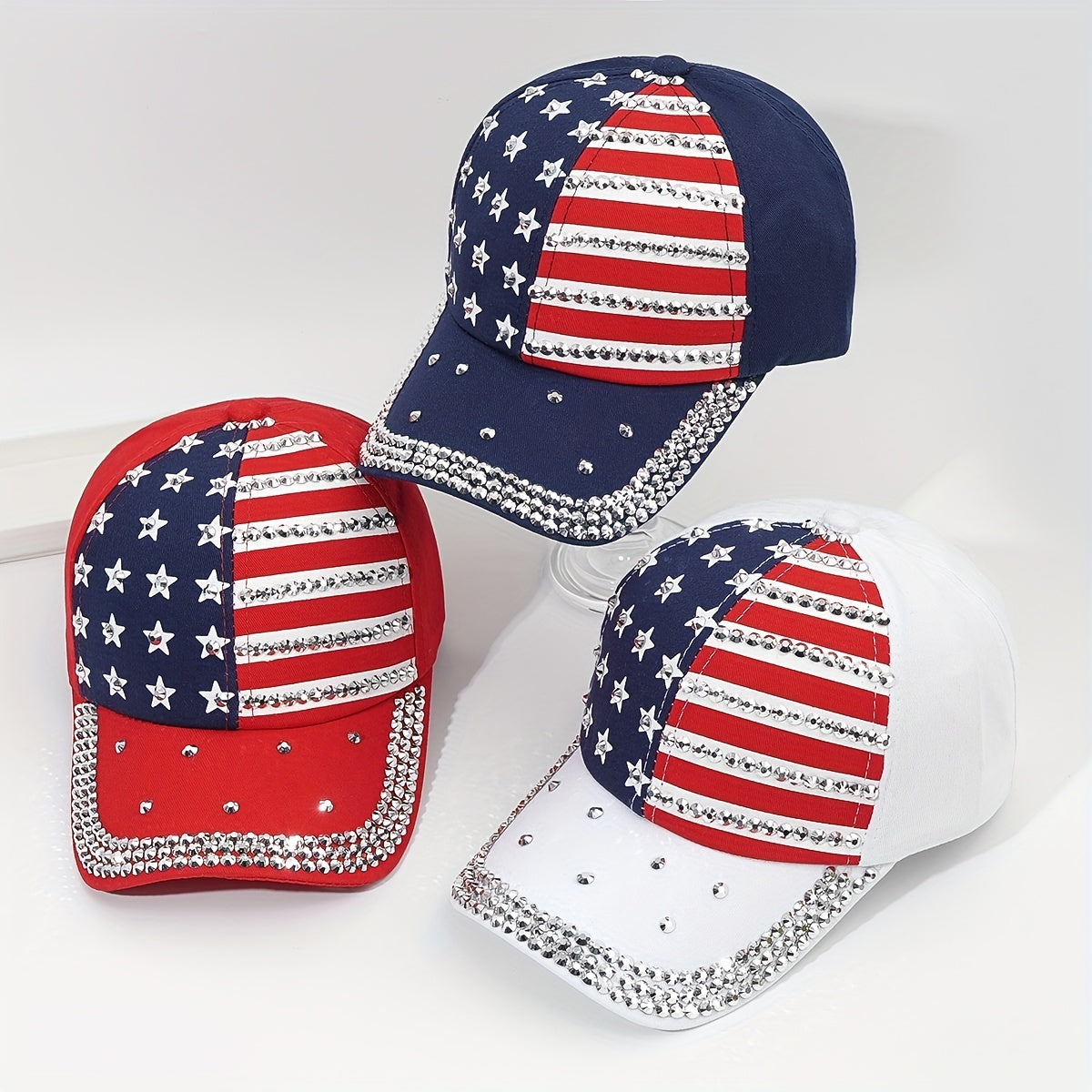 Rhinestone Inlaid Baseball Cap Sun Hat For Youth