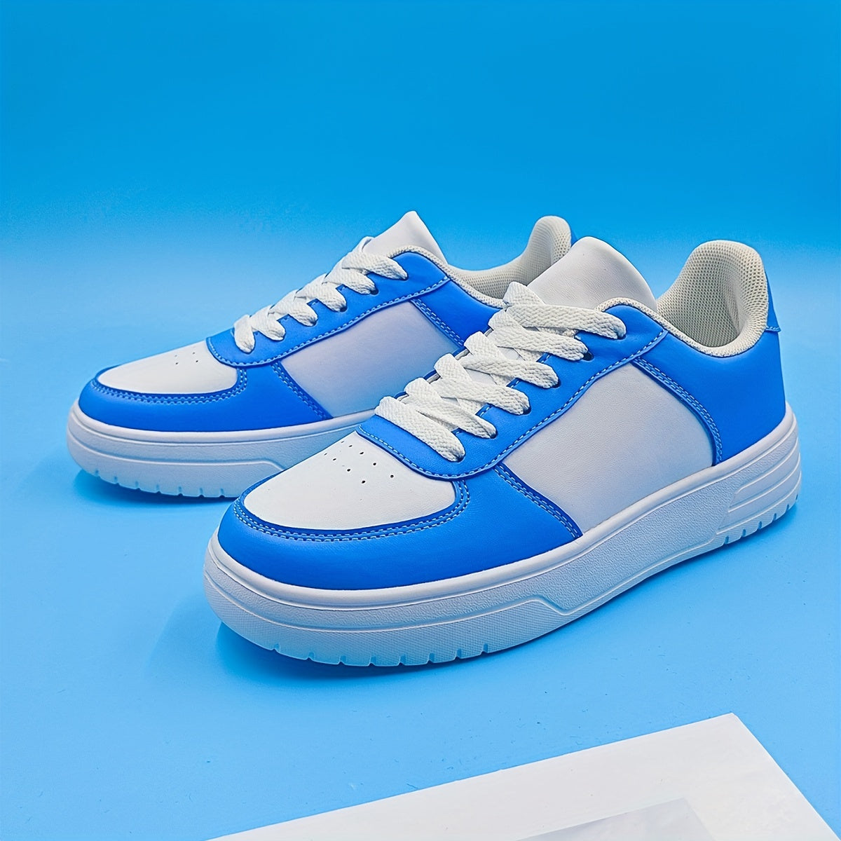 Women's Contrast Skate Shoes Casual Lace Up Outdoor Shoes