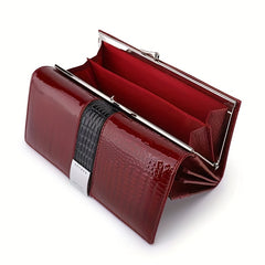 Women's Patent Leather Coin Purse with Card Slots