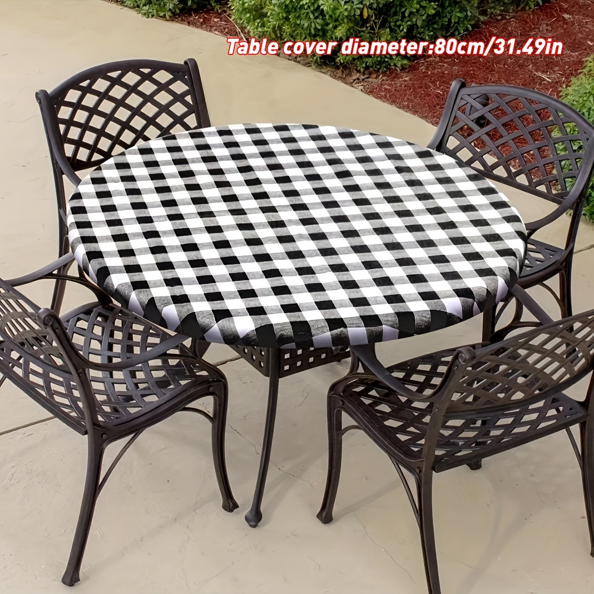 Vinyl Tablecloth with Elastic Edge and Flannel Backing