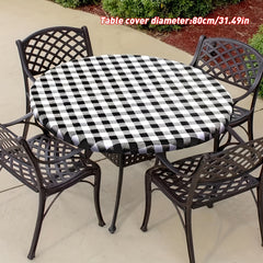 Vinyl Tablecloth with Elastic Edge and Flannel Backing